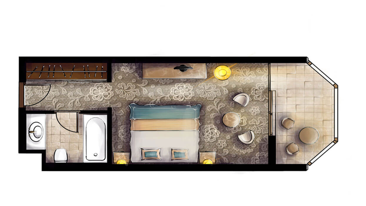 Hotel Xanadu Resort - projekt przykładowego pokoju standardowego 